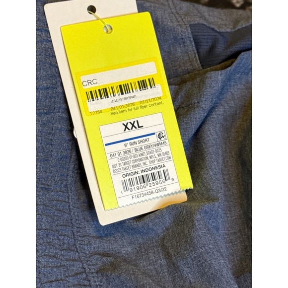 All in Motion Men's Lined Run Shorts 9", Navy Heather, Size XXL, NWT - Picture 7 of 8